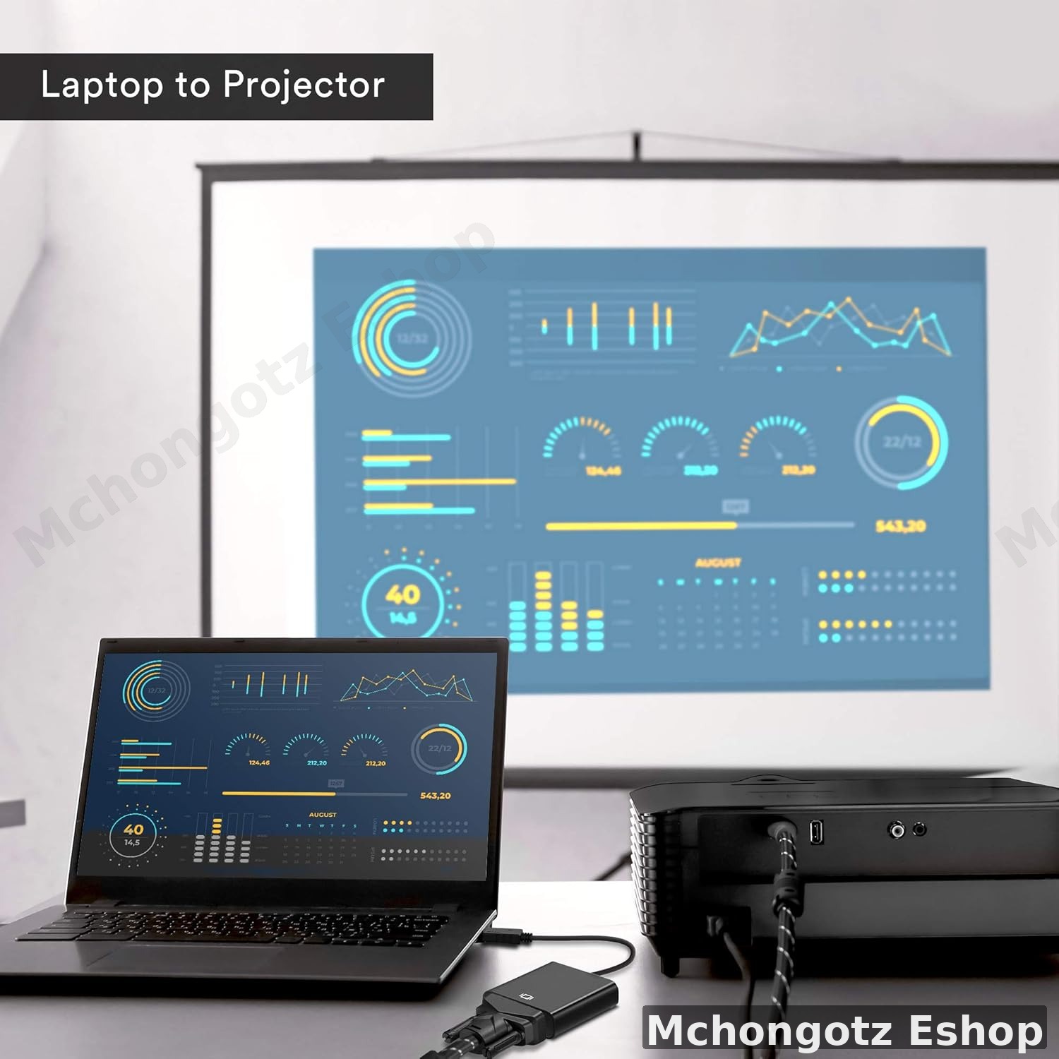 DisplayPort (DP) to VGA Adapter Converter (1080P)