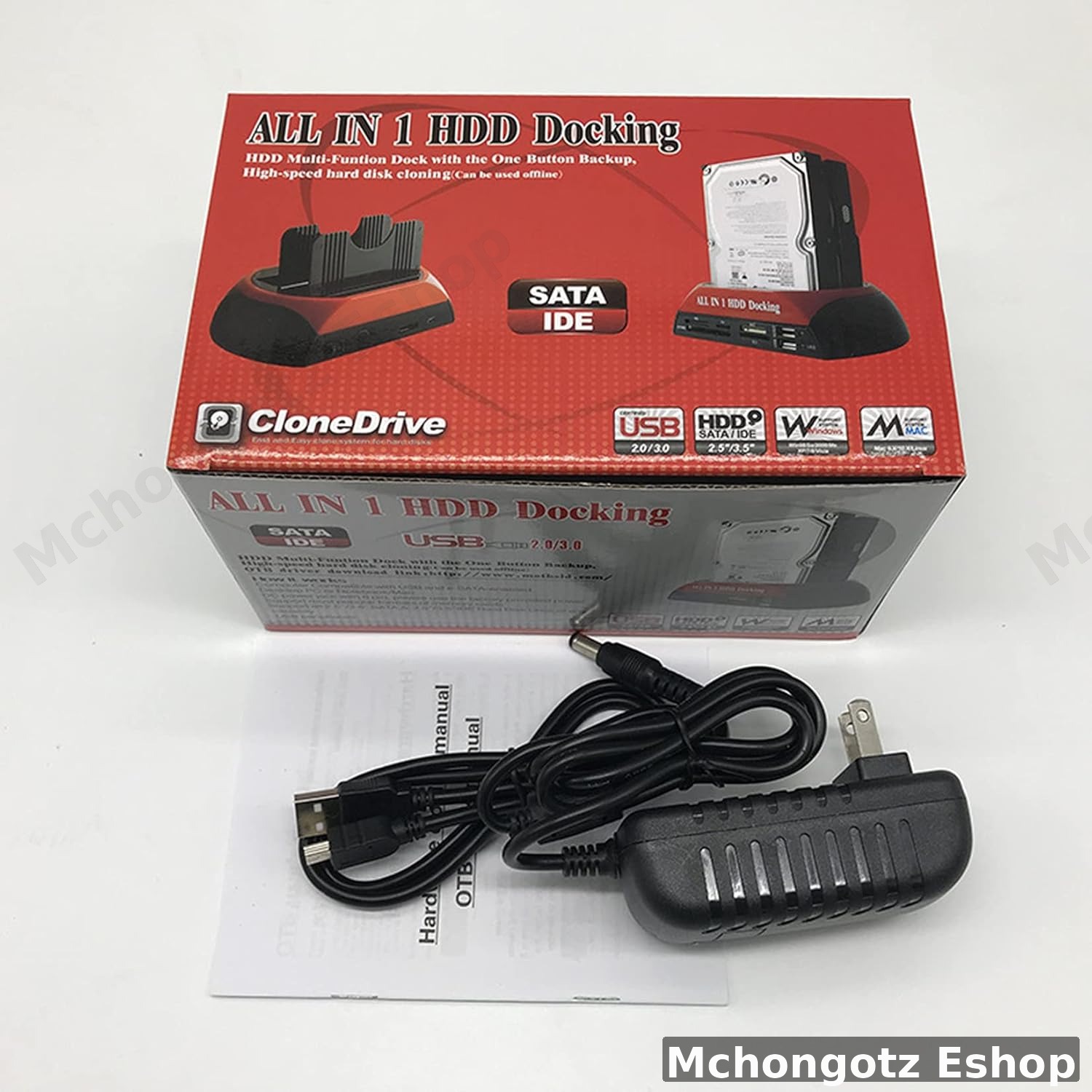 Dual Slot Hard Drive Docking Station (2.5"/3.5" SATA & IDE) with Card Reader & USB Hub