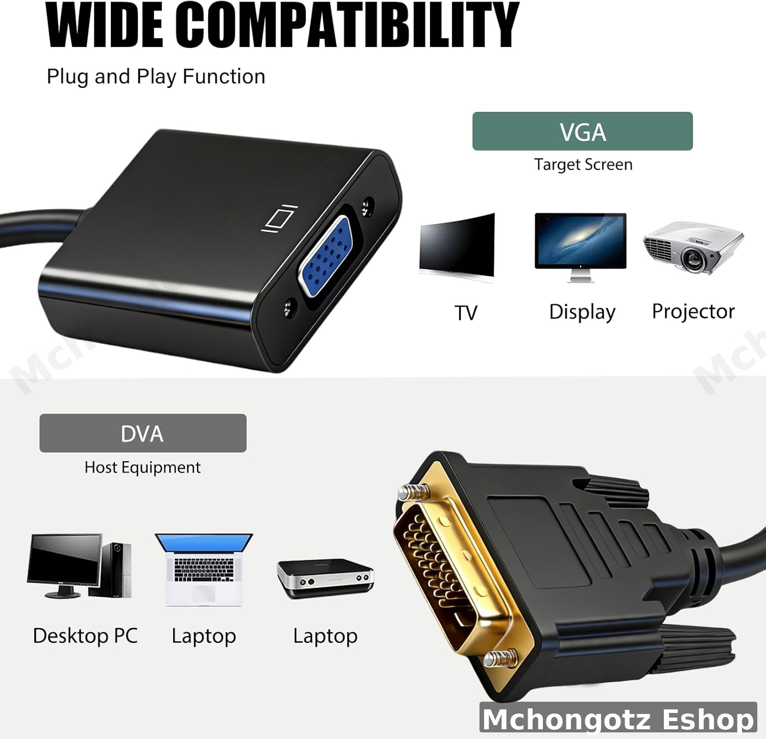 DVI-D to VGA Adapter Converter ( 24+1 )