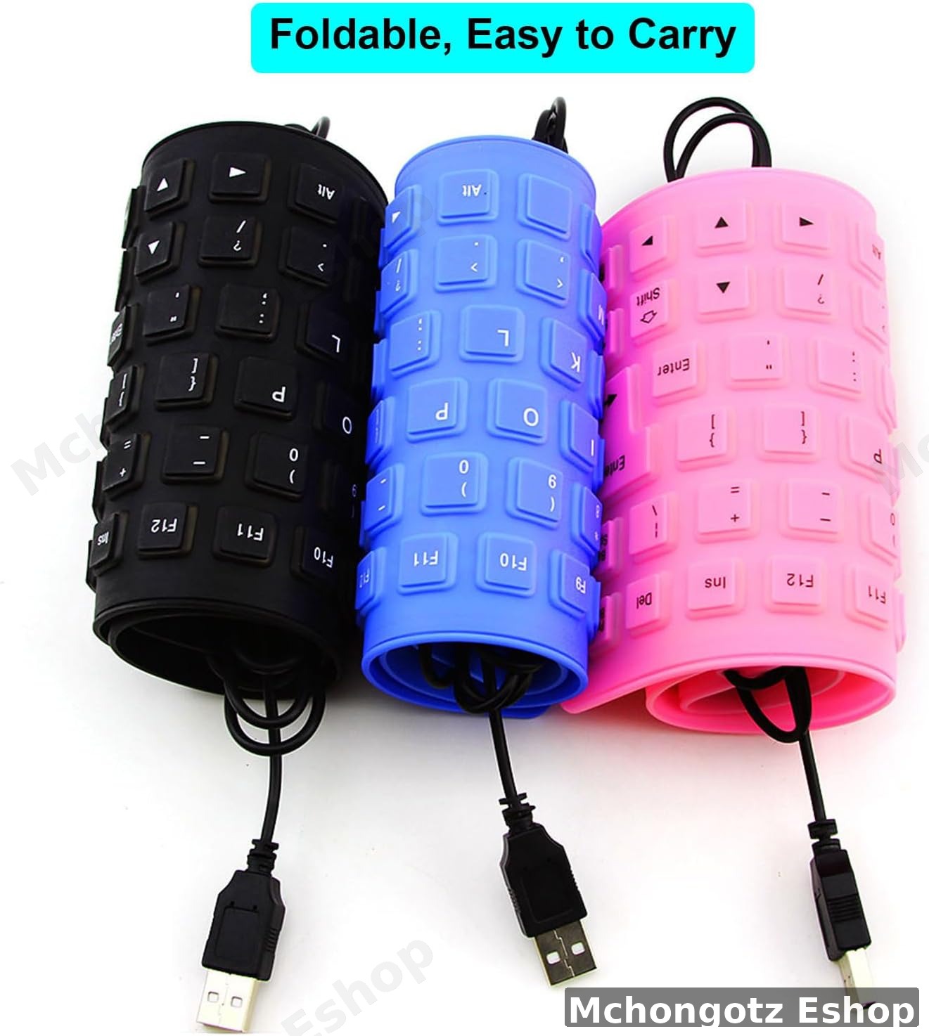 FLEXIBLE WIRED KEYBOARD | Foldable Silicone USB Wired Keyboard (85-Key)