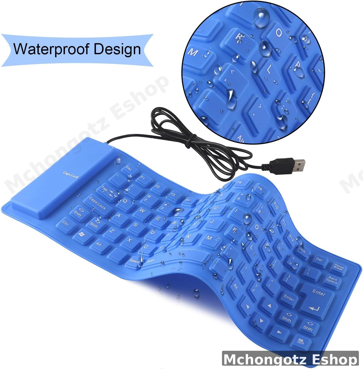 FLEXIBLE WIRED KEYBOARD | Foldable Silicone USB Wired Keyboard (85-Key)