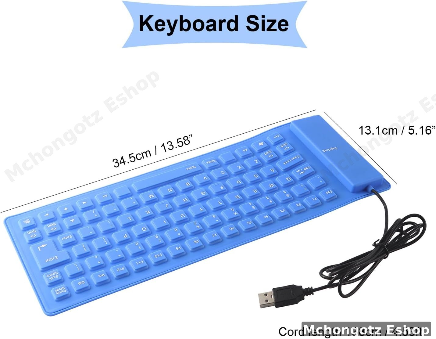 FLEXIBLE WIRED KEYBOARD | Foldable Silicone USB Wired Keyboard (85-Key)