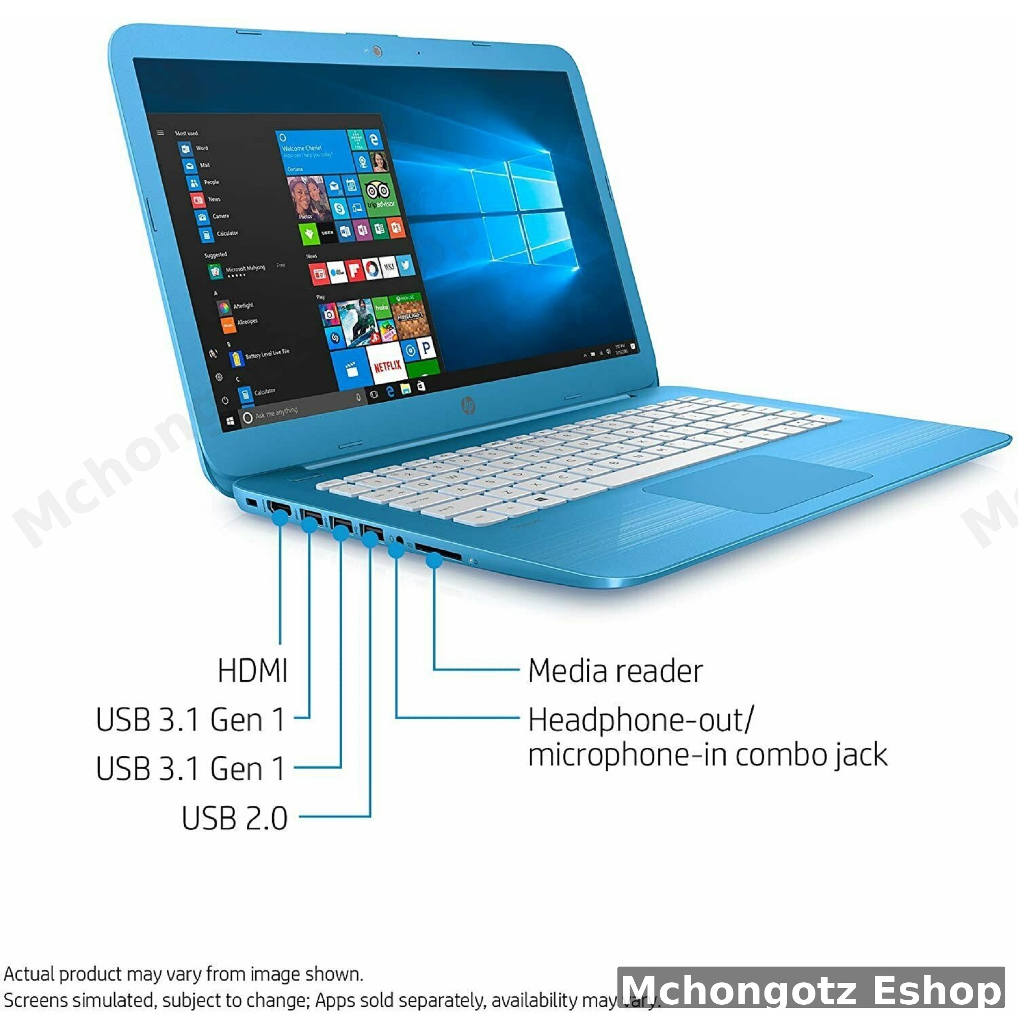 HP Stream 14 Refurbished Laptop (Celeron N3060, 4GB RAM, 32GB Storage)