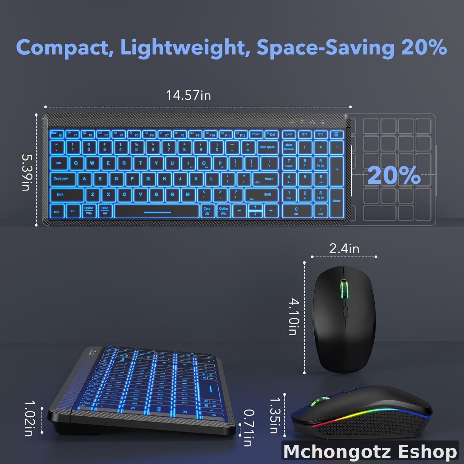 K220 Wireless Keyboard & RGB Mouse Combo