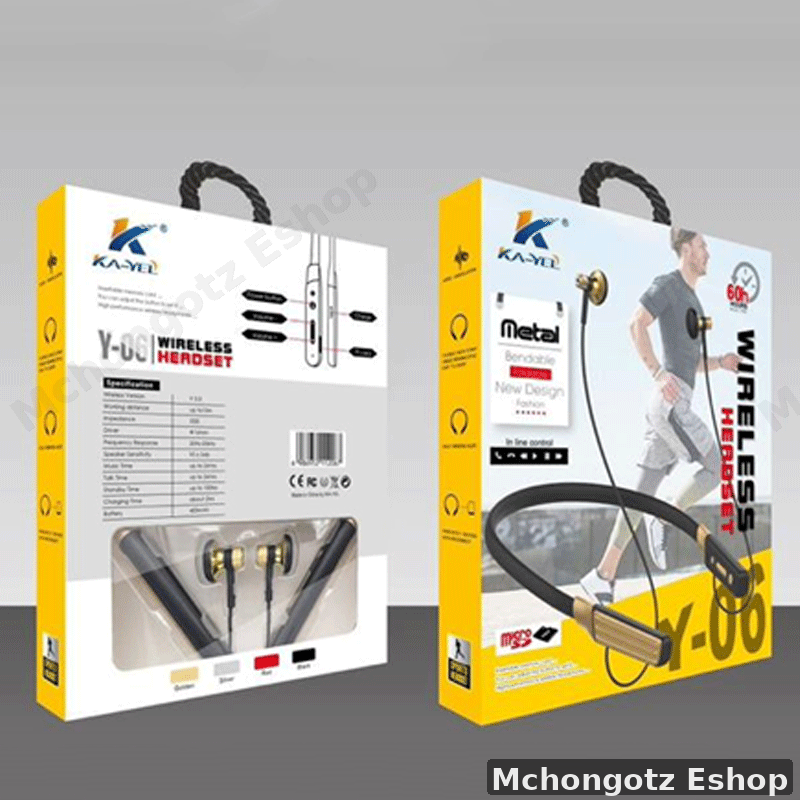 Ka-Yel Y-06 Bluetooth Wireless Headset (Metal Neckband)