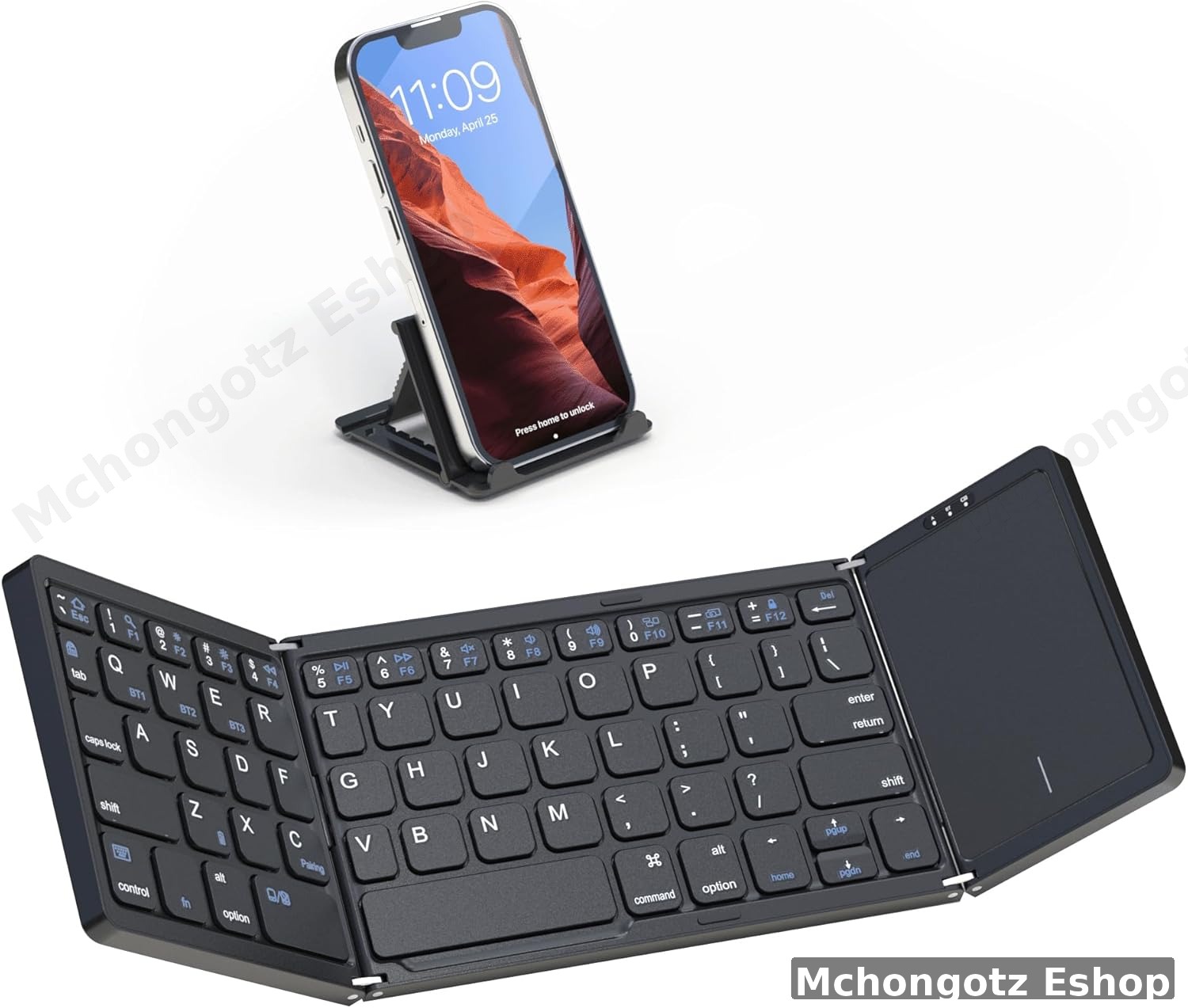 Portable Folding Bluetooth Keyboard with Touchpad (Rechargeable)