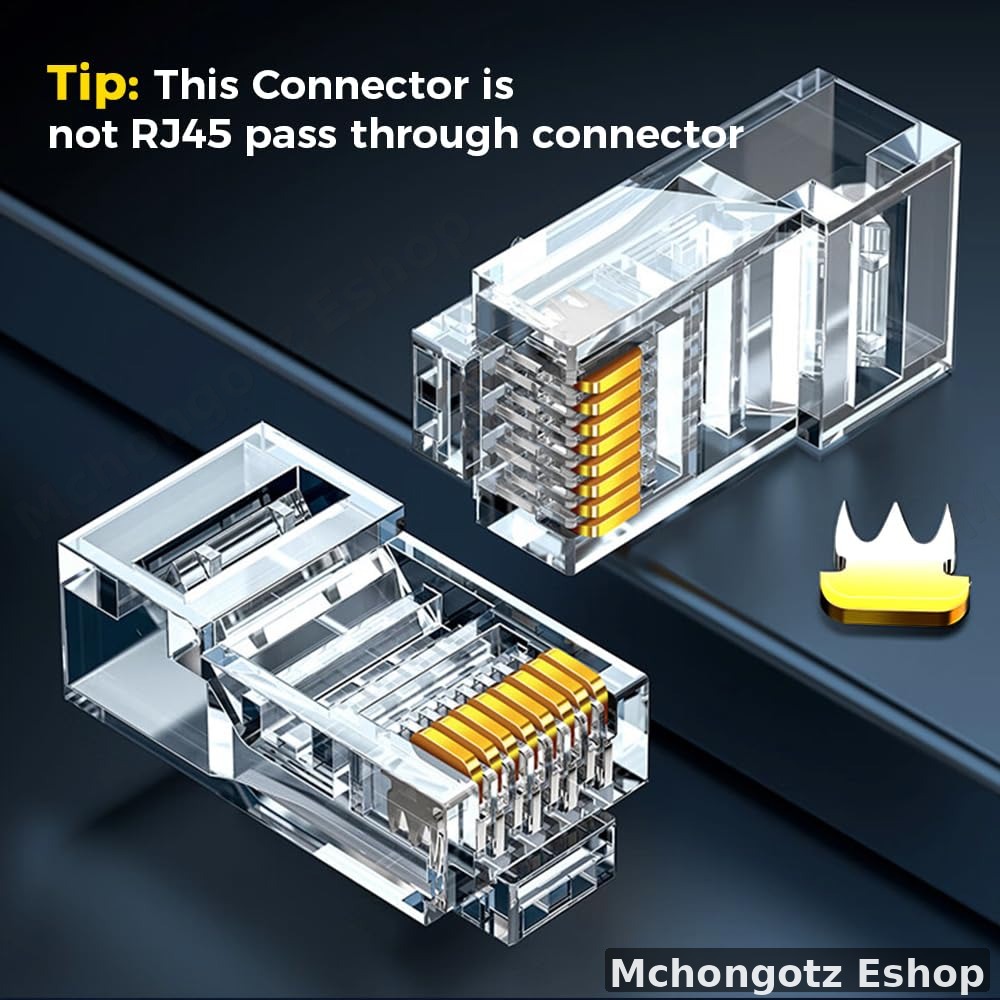 RJ45 Ethernet Connector (Cat5e / Cat6 Compatible)