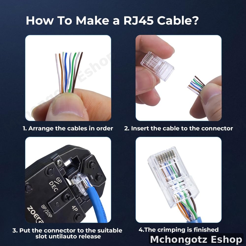 RJ45 Ethernet Connector (Cat5e / Cat6 Compatible)