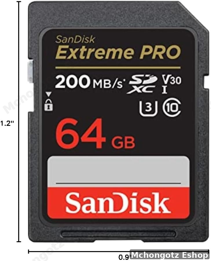 SanDisk 64GB Extreme PRO SDXC UHS-I Memory Card C10 U3 V30 4K UHD