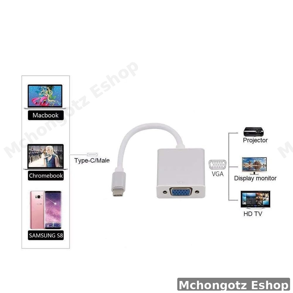 TYPE C to VGA Adapter (Full HD 1080P)