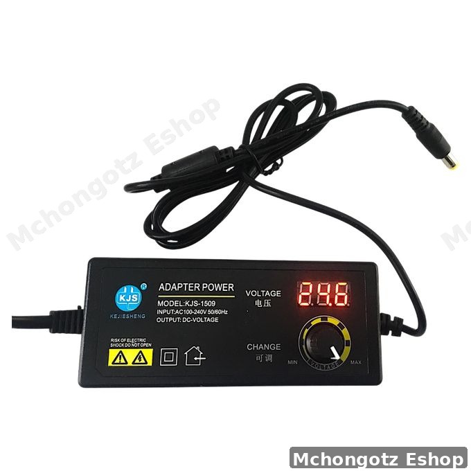 Universal Adjustable AC/DC Power Supply Adapter with Digital Display