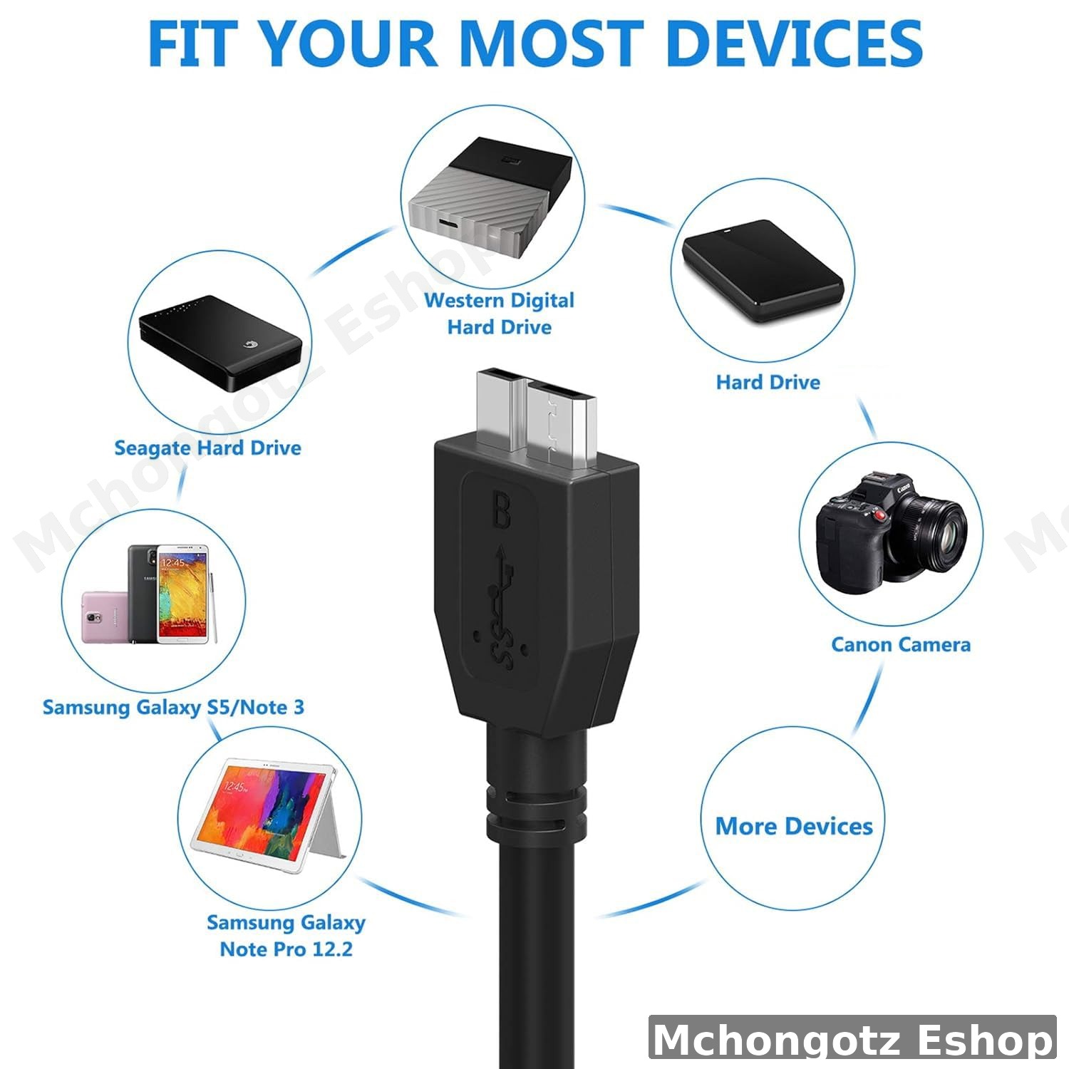 USB 3.0 MICRO EXTERNAL HARD DRIVE CABLE 50cm