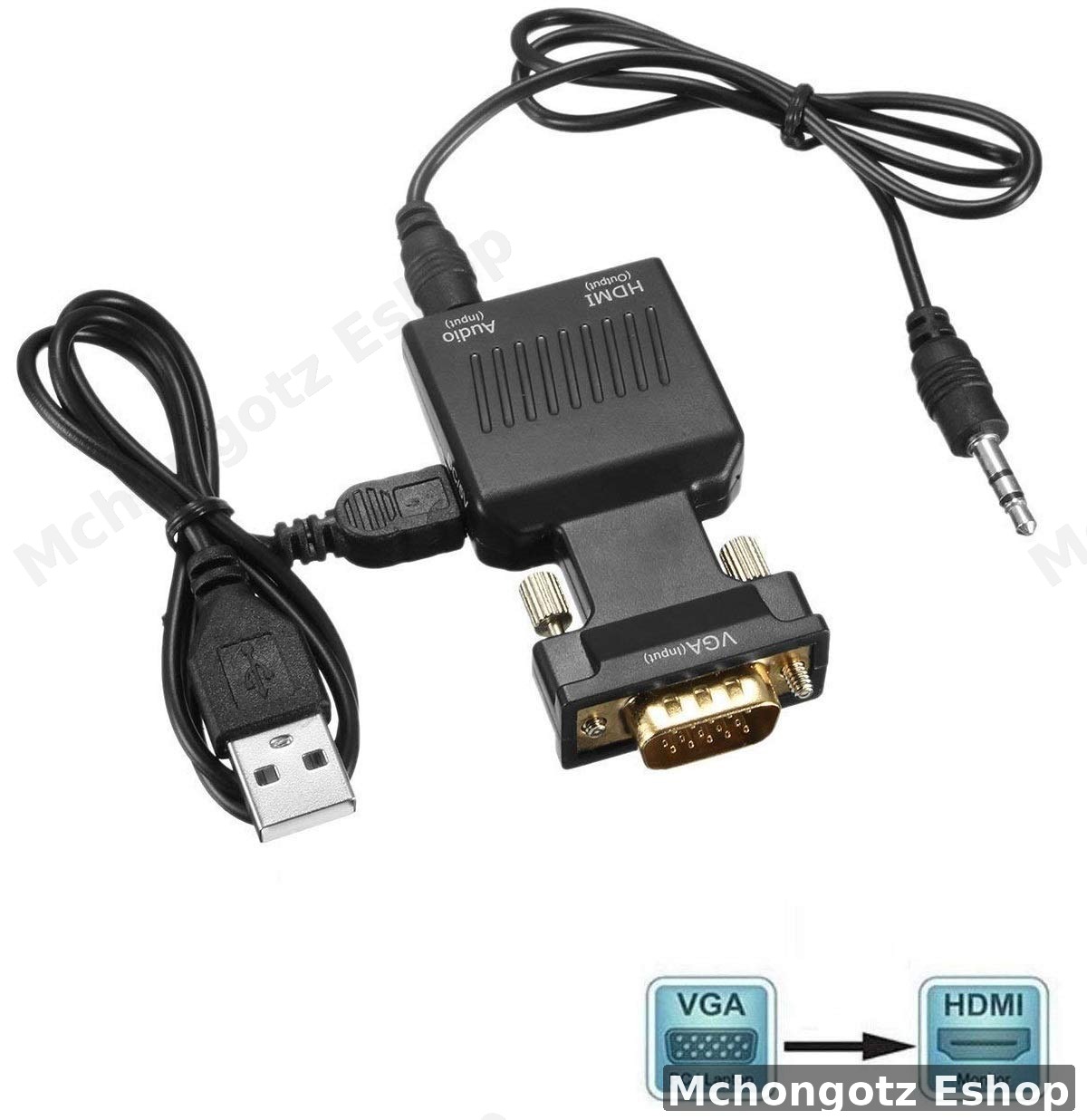 VGA to HDMI Adapter with Audio Output (1080P)