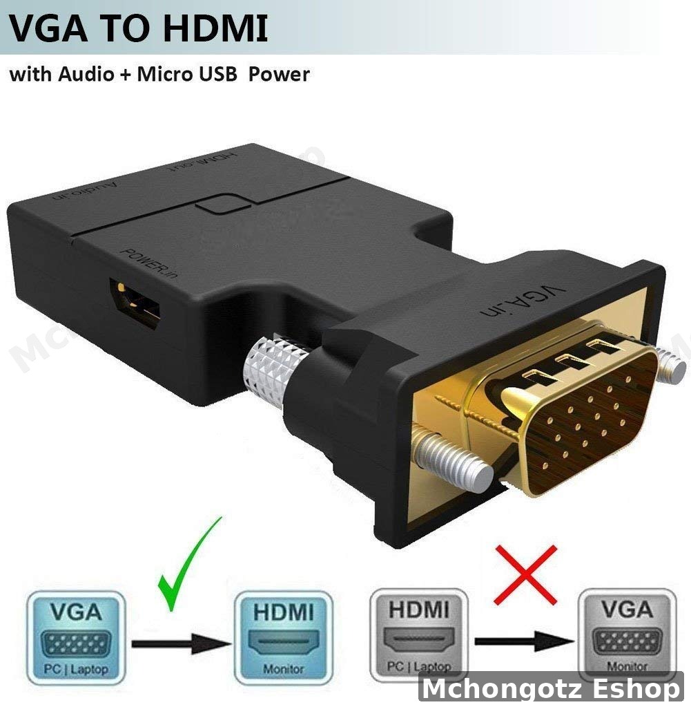 VGA to HDMI Adapter with Audio Output (1080P)