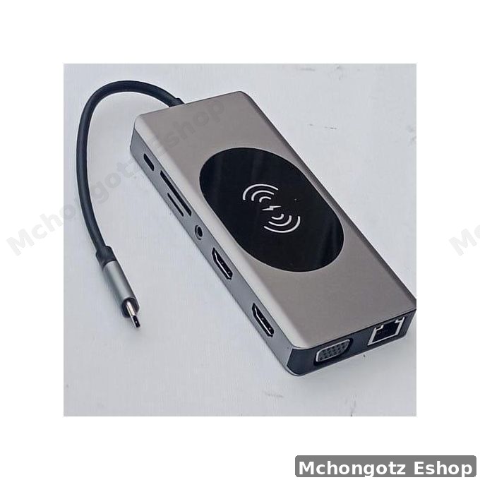 14-in-1 USB-C Hub Multiport Adapter | 4K HDMI | VGA | Gigabit Ethernet | Wireless Charging Price in Tanzania - image 3