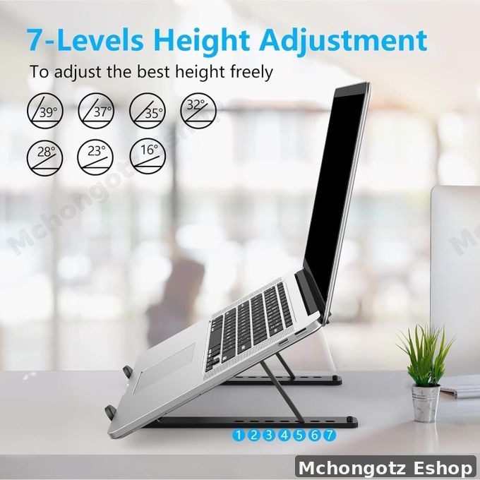 Adjustable Aluminum Laptop Stand with Storage Bag (10–15.6 Inch, Silver) - image 5
