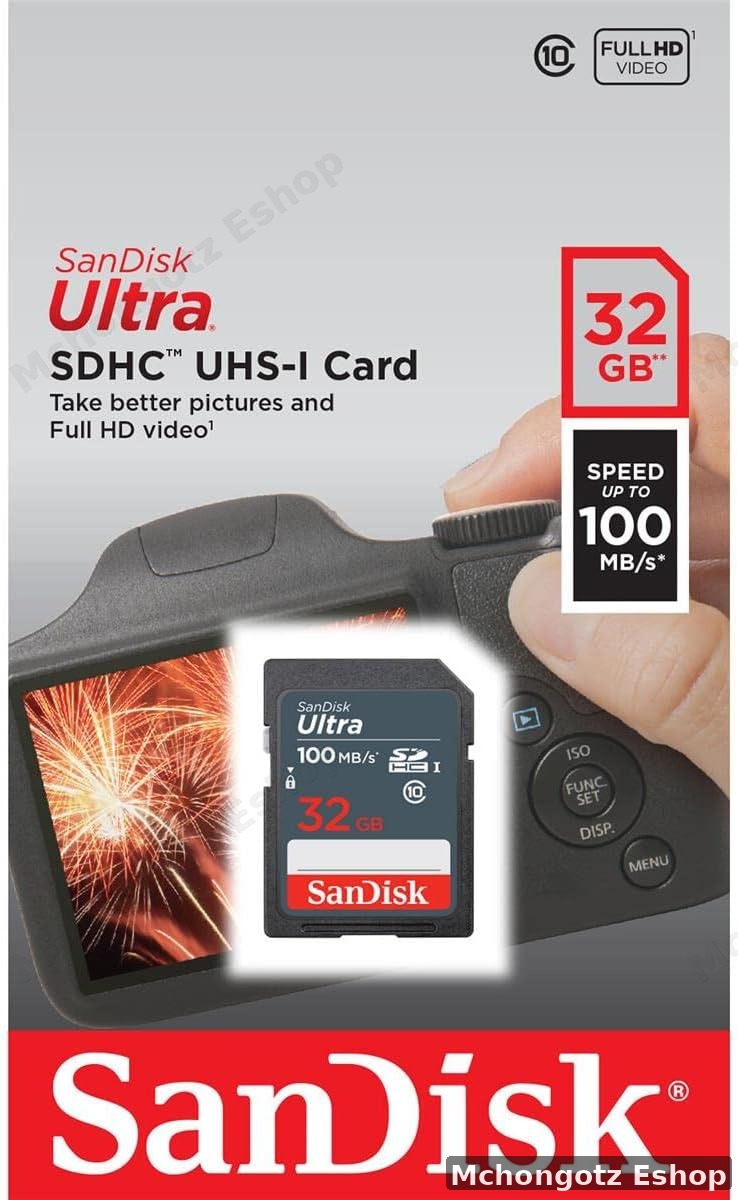 SanDisk Ultra 32GB SDHC Memory Card | 100MB/s | Camera & Device Storage Price in Tanzania