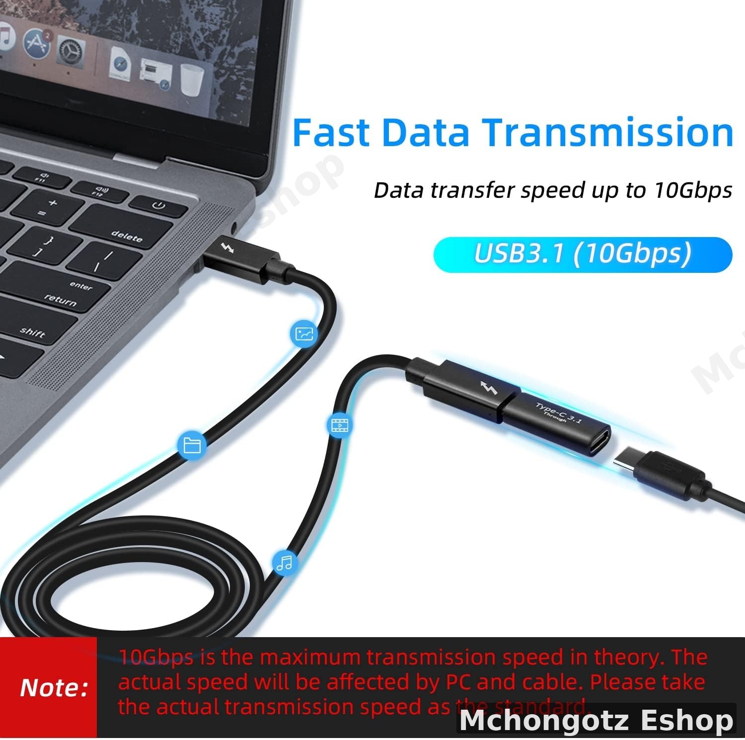 TYPE C EXTENDER Female to Female Adapter (USB 3.1, 10Gbps, 4K Support) - image 3