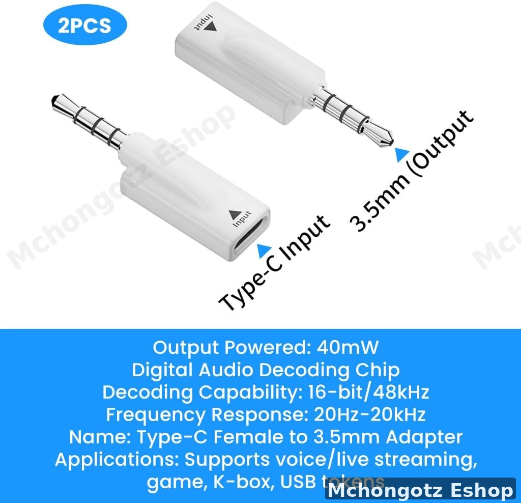 TYPE C Female to 3.5mm Male Audio Adapter (16bit/48KHz Dongle) - image 3