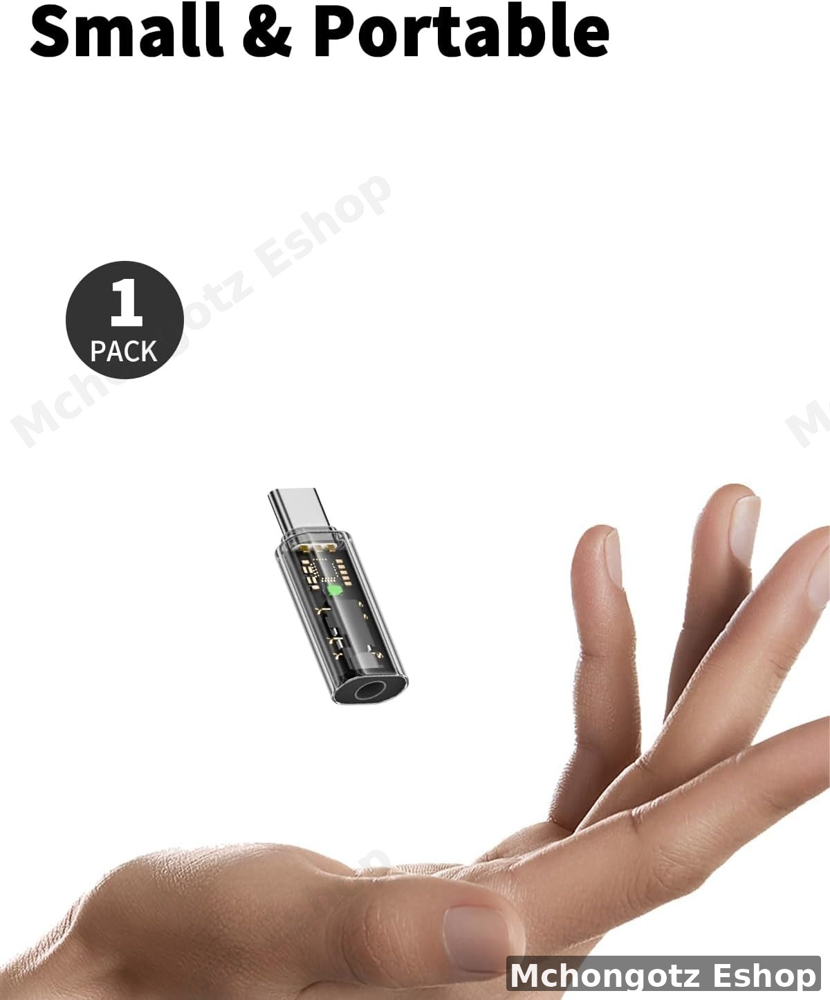 TYPE C to Audio Port 3.5mm Female Headphone Jack Adapter (Aux Audio Converter, Transparent Design) - image 6