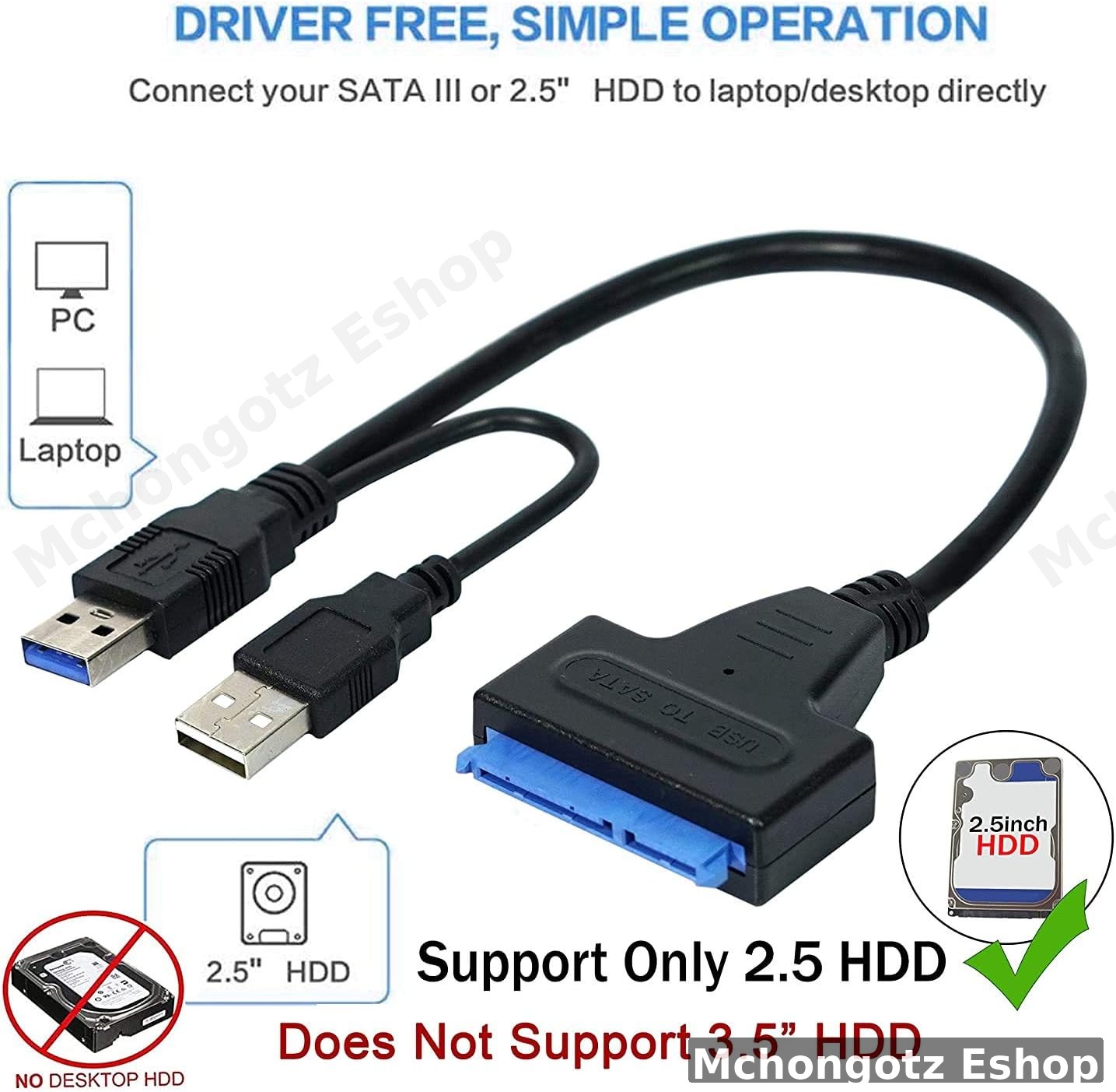 CARE CASE USB 3.0 to SATA Adapter Cable | 2.5" HDD / SSD Converter Price in Tanzania - image 7