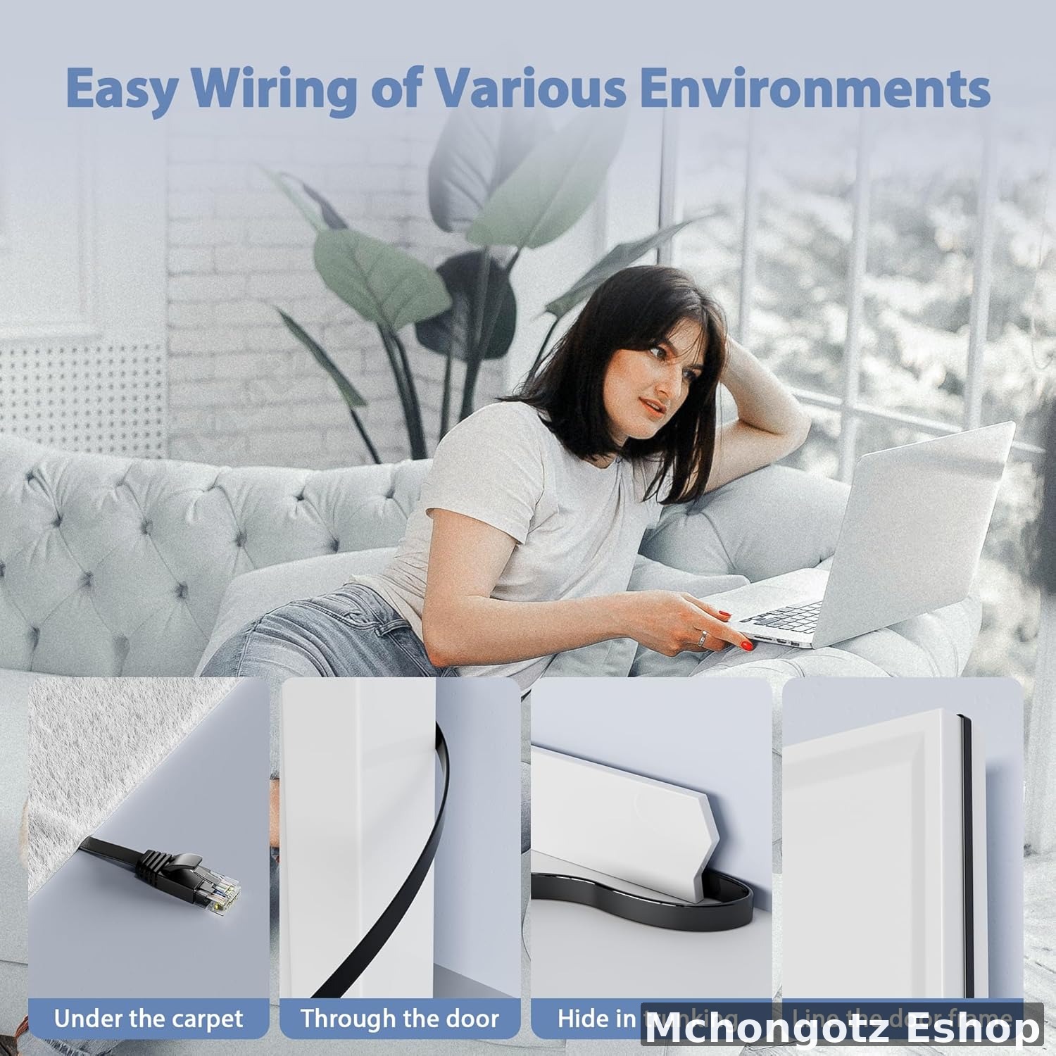Flat Cat 6 LAN Cable 10M Ethernet Network Cable - image 3