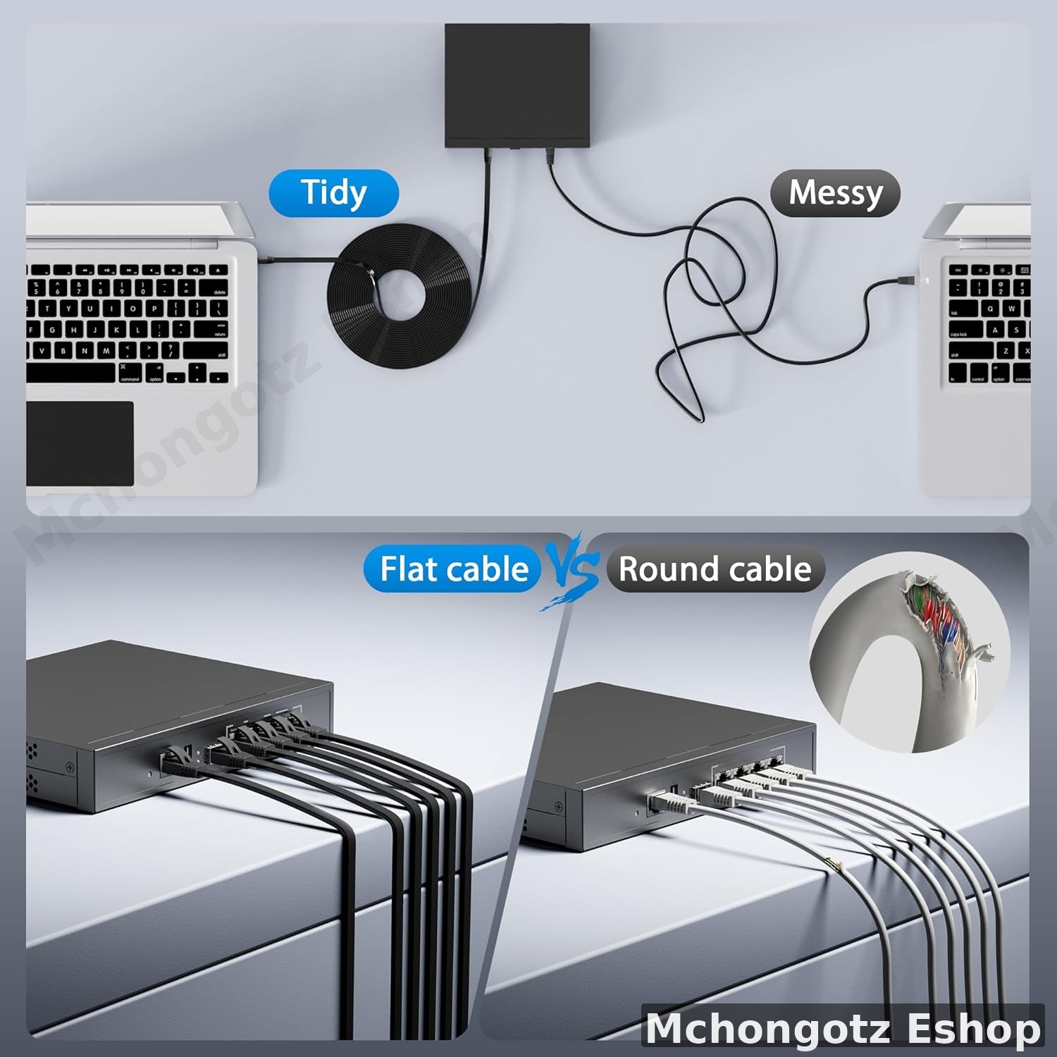 Flat Cat 6 LAN Cable 20M Ethernet Network Cable - image 4