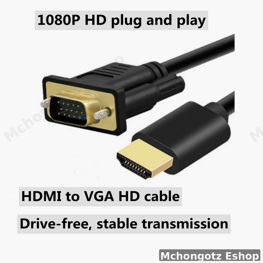 HDMI to VGA Cable 1.8M | Active 1080P Male-to-Male Display Converter Cable Price in Tanzania - image 3