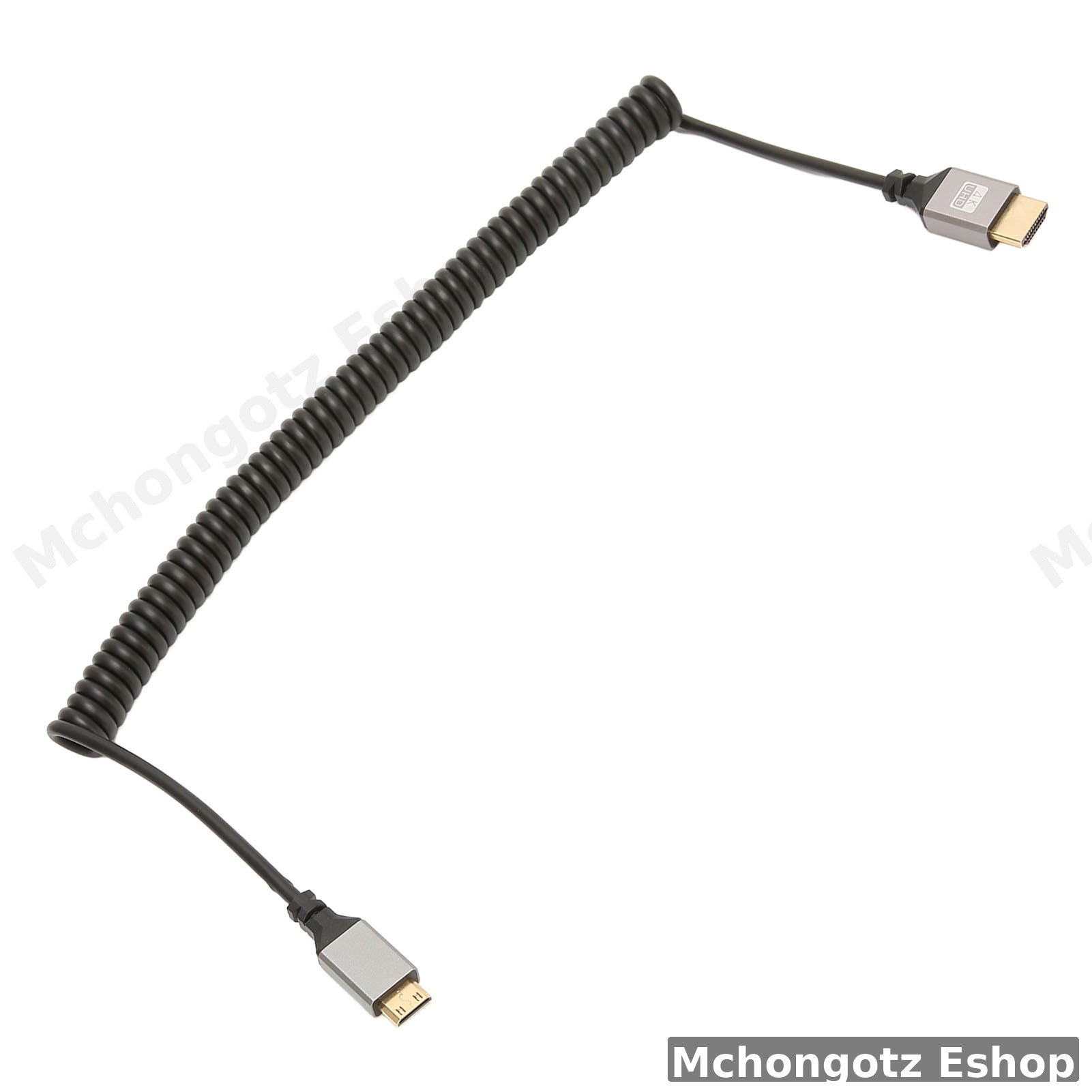 Mini HDMI to HDMI Coiled Cable | 4K 60Hz Stretchable Camera Cable Price in Tanzania - image 2
