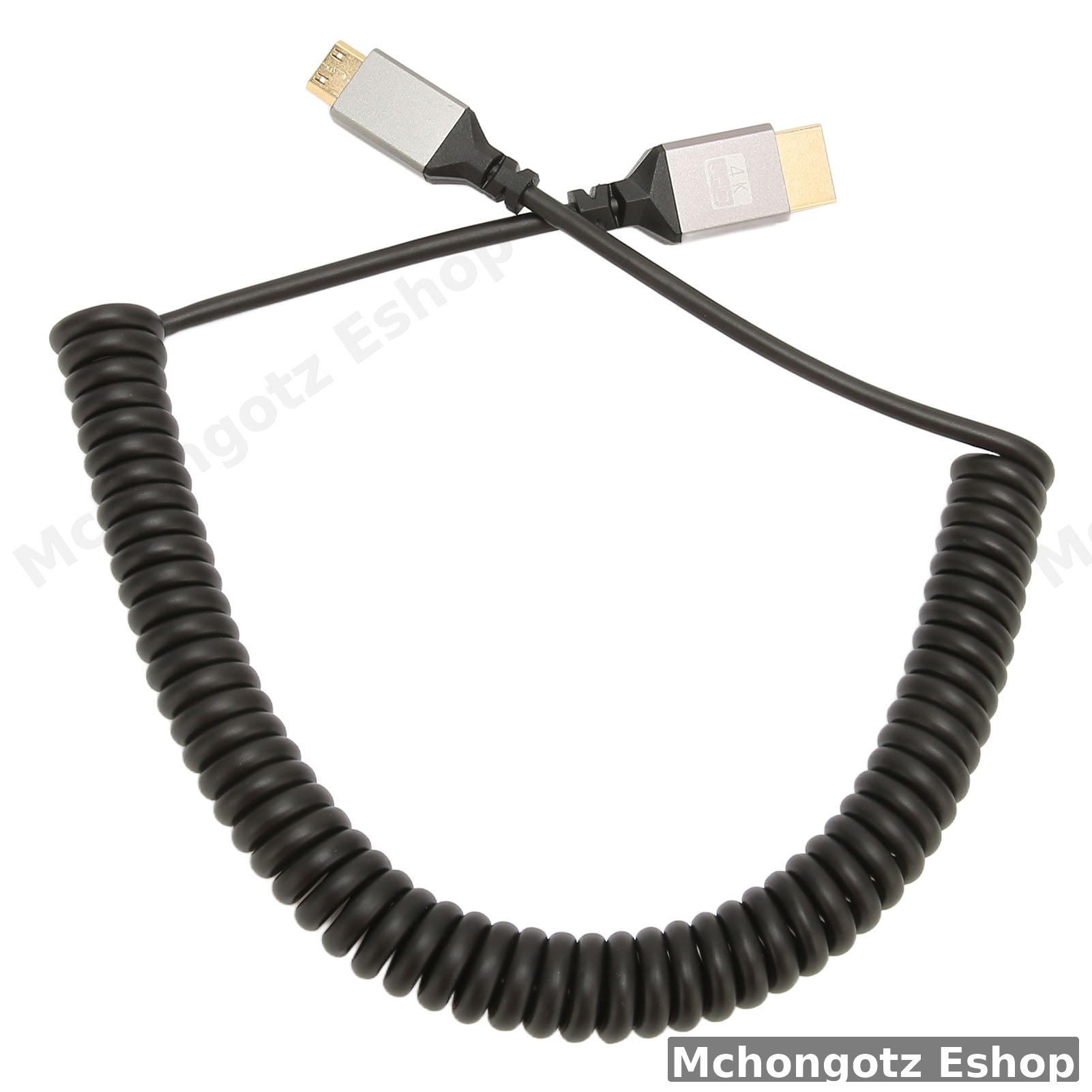 Mini HDMI to HDMI Coiled Cable | 4K 60Hz Stretchable Camera Cable Price in Tanzania