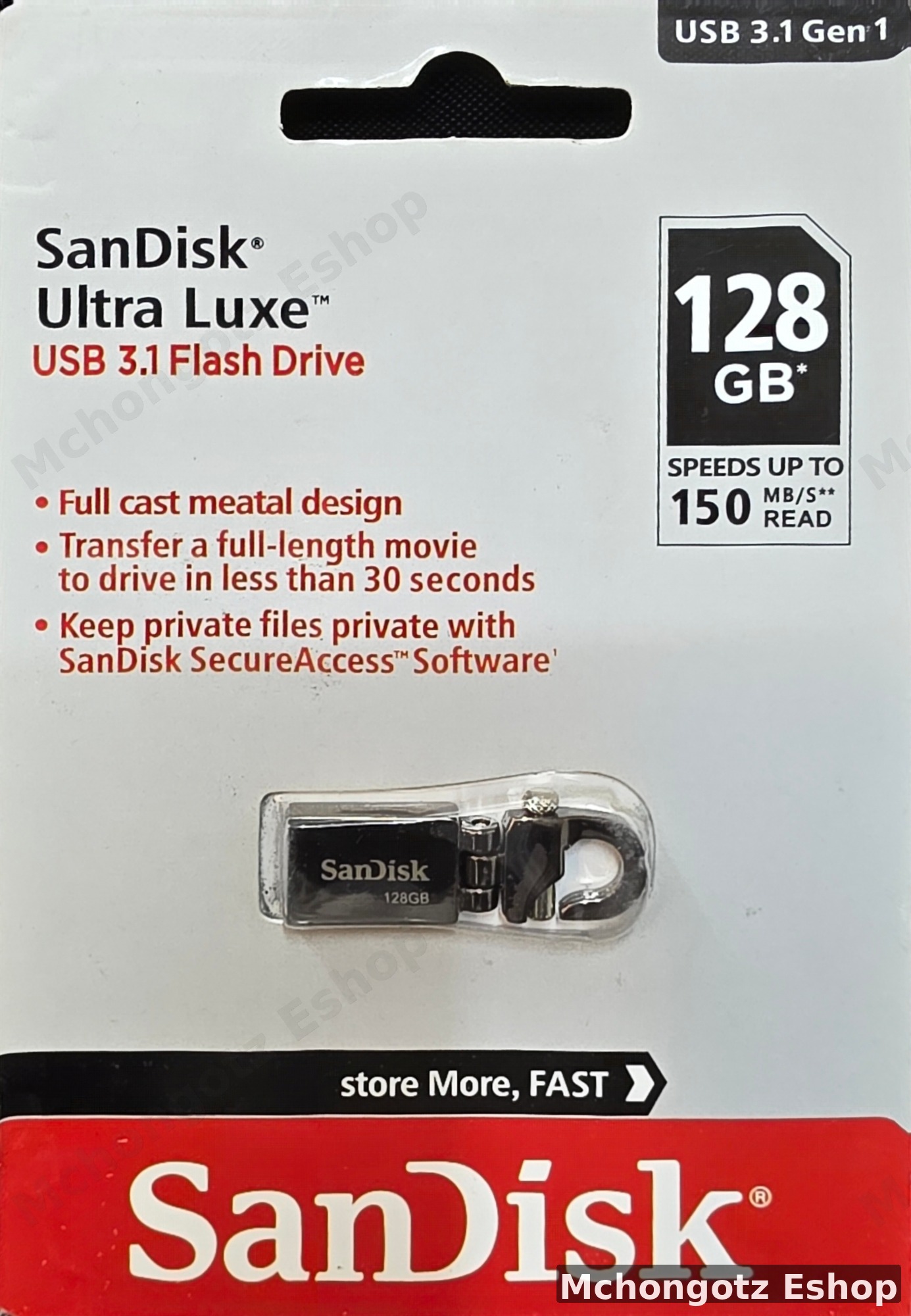 SanDisk Ultra Luxe 128GB USB 3.1 Flash Drive | 150MB/s | Metal Flash Disk Price in Tanzania