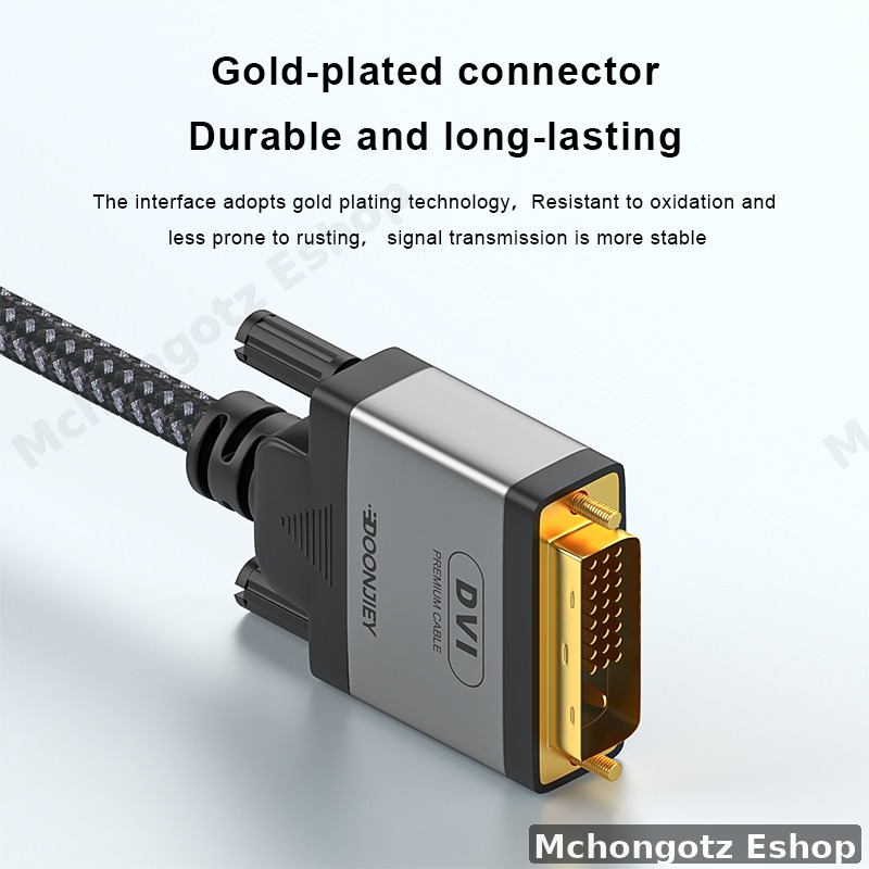 USB C to DVI 24+1 Cable 2M 4K 30Hz Male to Male Converter | Type c to DVI 2m cable - image 9