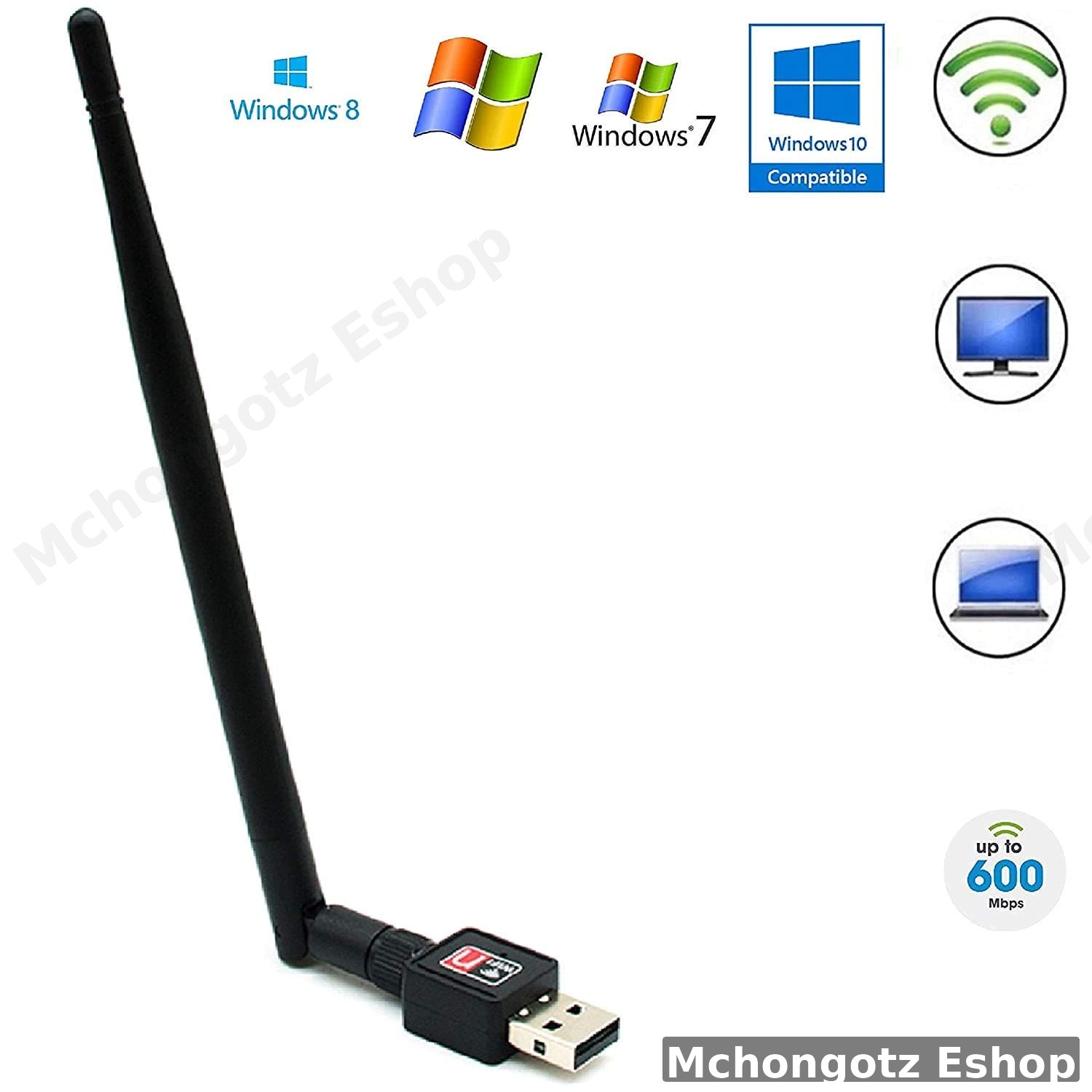 USB WiFi Adapter 600Mbps | 802.11n/g Wireless Receiver with External Antenna Price in Tanzania - image 3