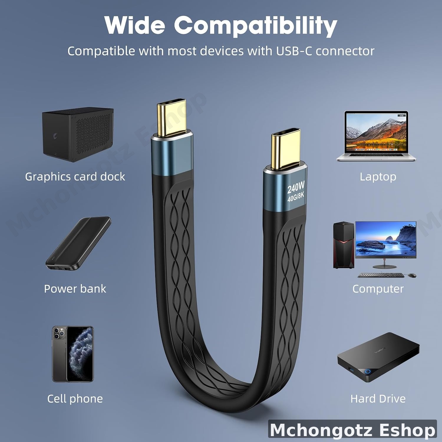 USB4 Type C to Type C Cable 0.14M | 240W PD | 40Gbps | 8K 60Hz Price in Tanzania - image 5