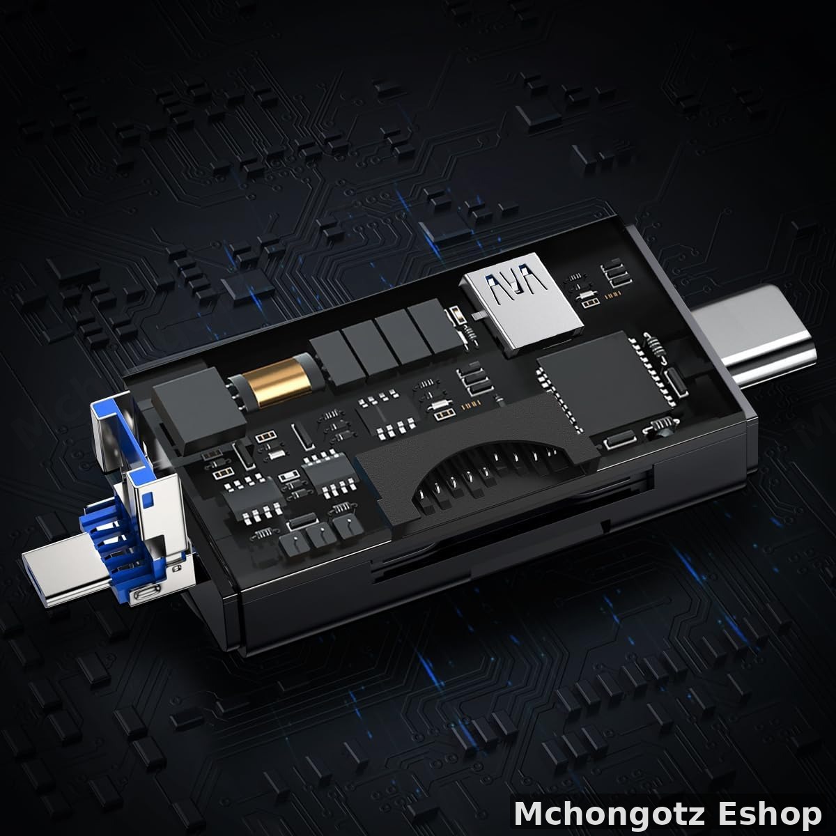 6 in 1 otg card reader usb c | type c usb 3.0 micro usb for android phone and pc - image 3