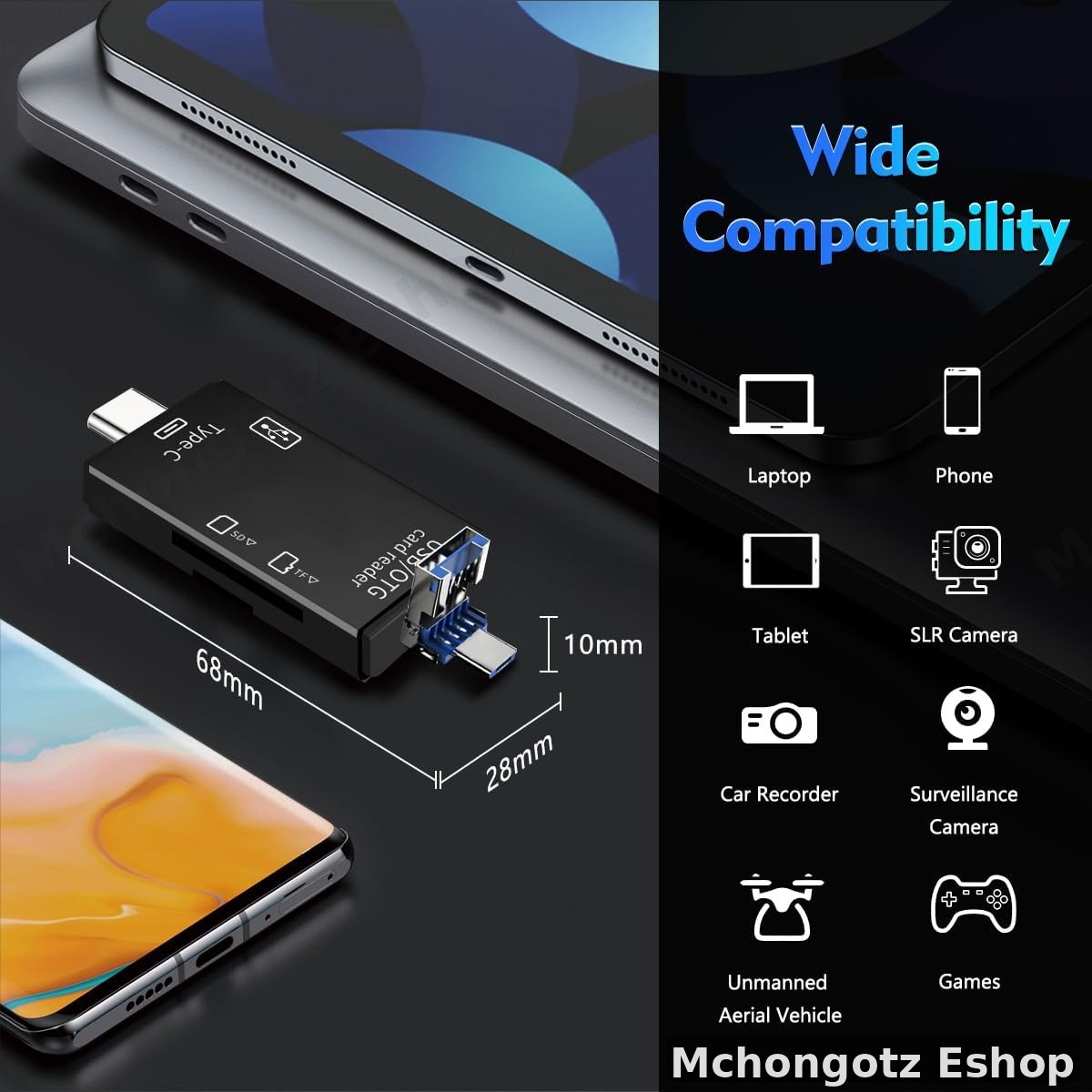 6 in 1 otg card reader usb c | type c usb 3.0 micro usb for android phone and pc - image 4