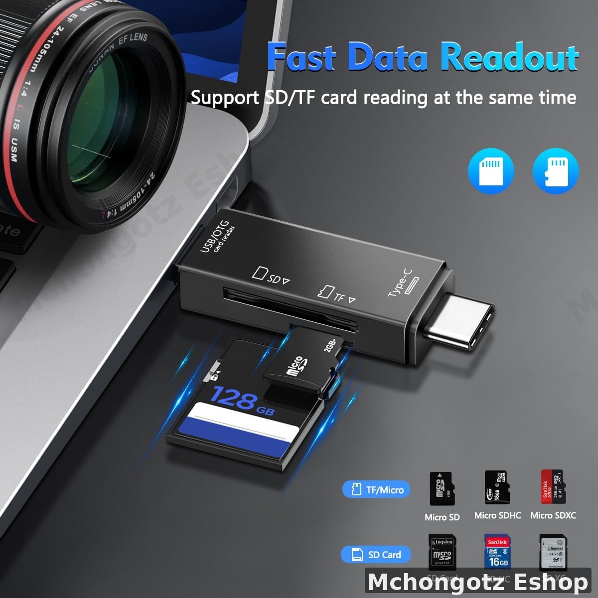 6 in 1 otg card reader usb c | type c usb 3.0 micro usb for android phone and pc - image 7