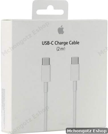 Apple usb c | type c to type c cable 2M smooth white fast charging Macbook Cables 2 meter - image 3
