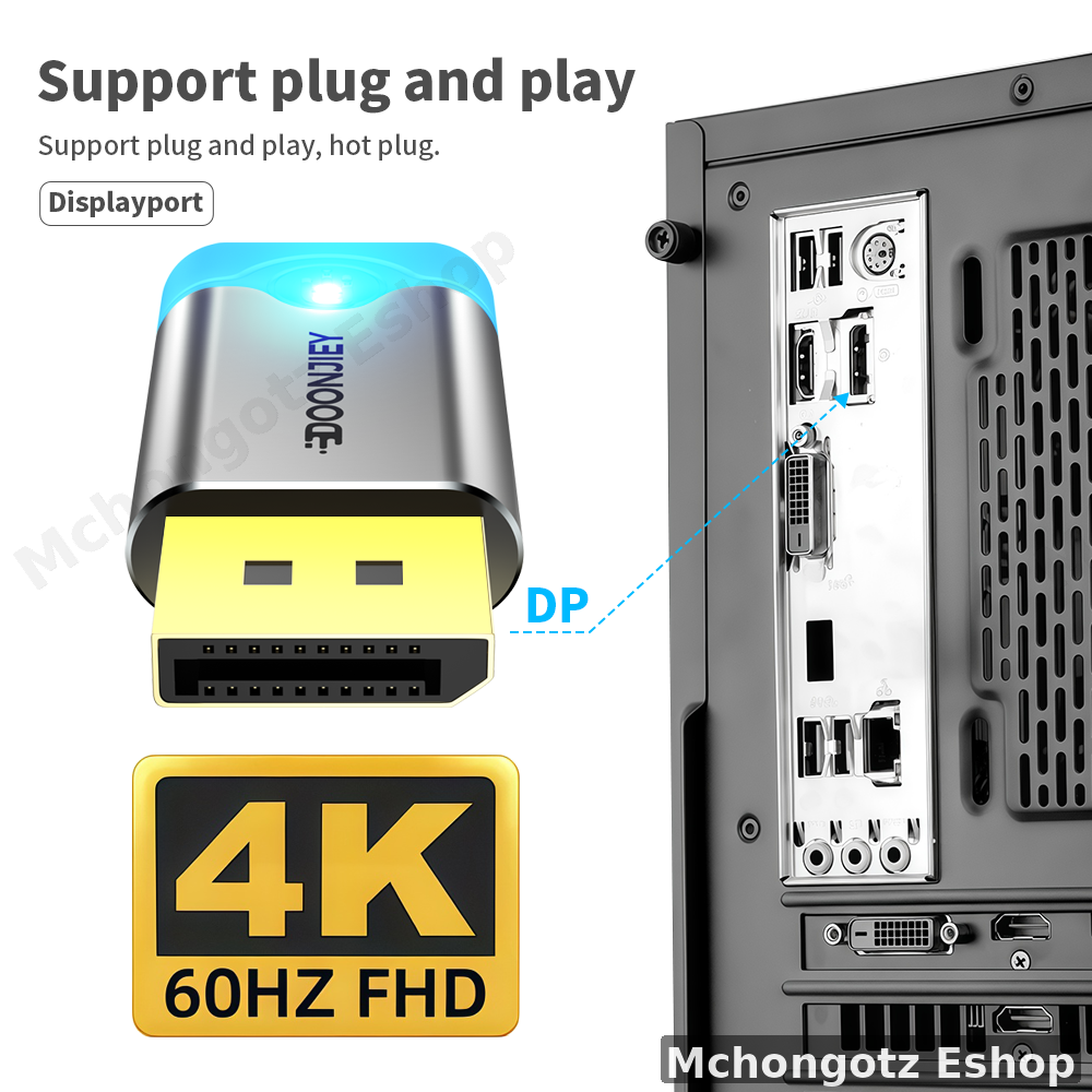 DisplayPort (DP) 4K 60Hz virtual display adapter dummy plug DOONJIEY - image 8
