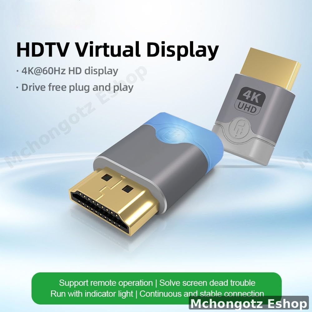 Doonjiey 4K HDTV Virtual Display Adapter | Headless Graphics Card Emulator, Remote Desktop Ready - image 3