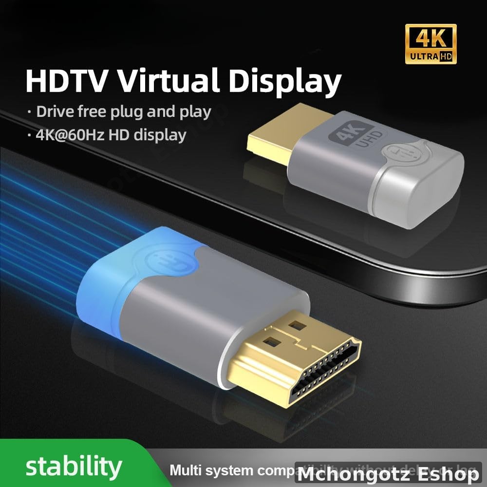 Doonjiey 4K HDTV Virtual Display Adapter | Headless Graphics Card Emulator, Remote Desktop Ready - image 4
