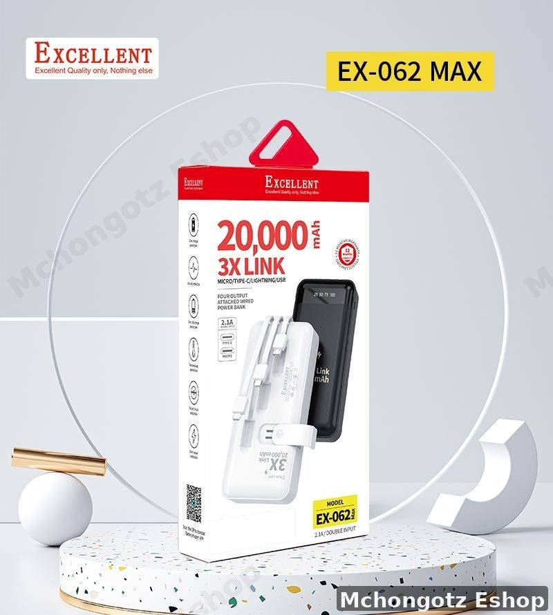 Excellent 20000mAh power bank wireless fast charging 3 ports