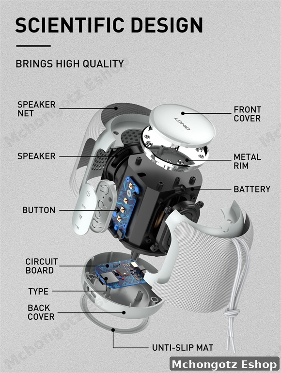 LDNIO BTS12 bluetooth speaker 10W IP67 waterproof 8 hours playback - image 5