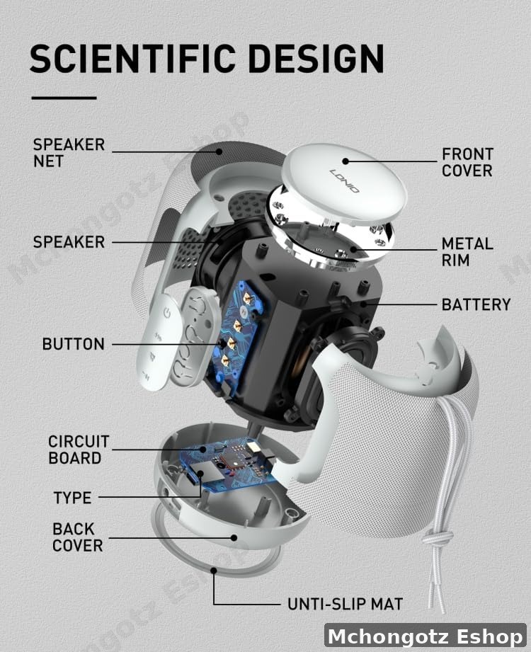 LDNIO BTS12 bluetooth speaker 10W IP67 waterproof 8 hours playback - image 9