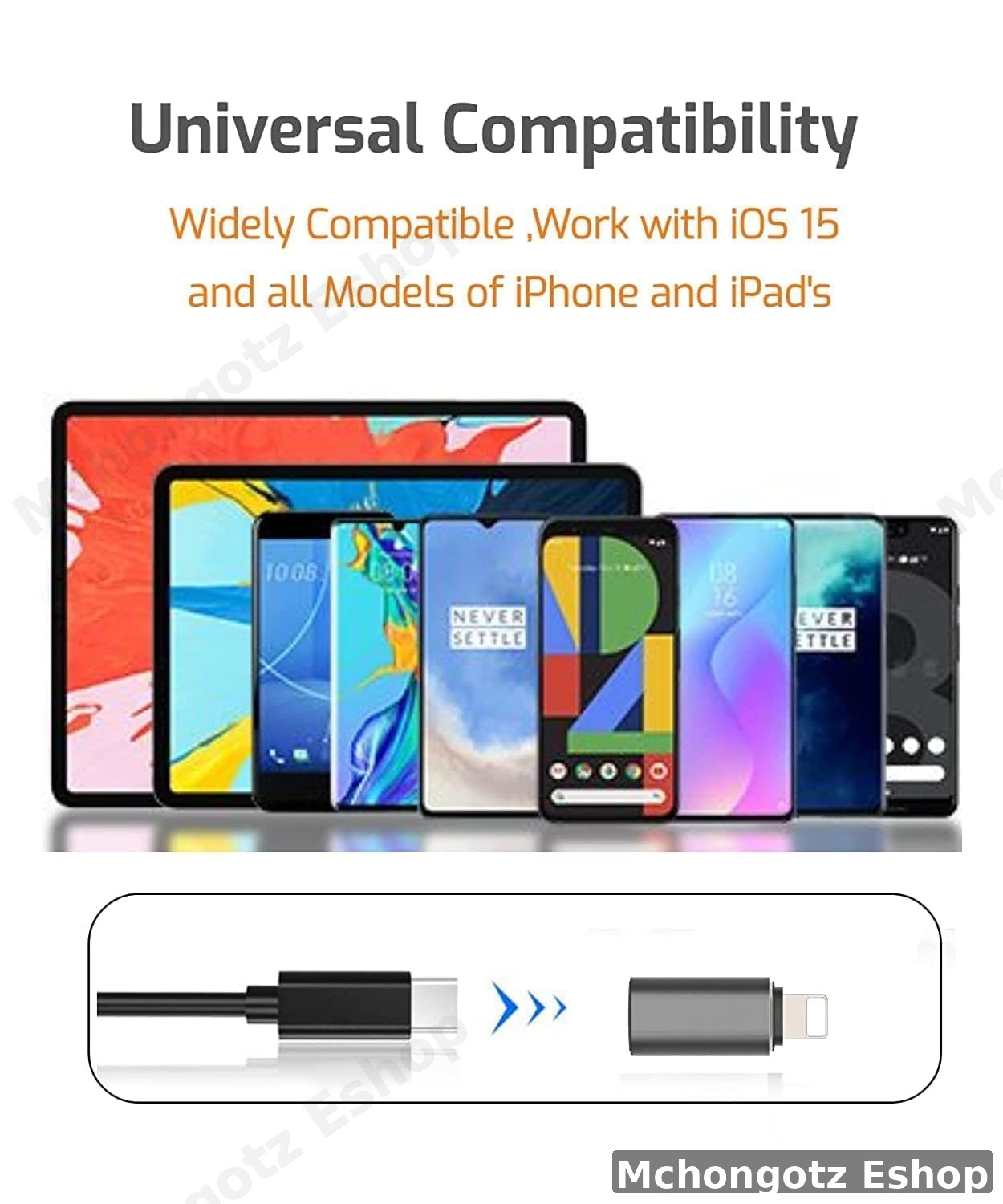 lightning to usb c OTG | type c female adapter 8 pin pd fast charging data sync  OTG - image 4