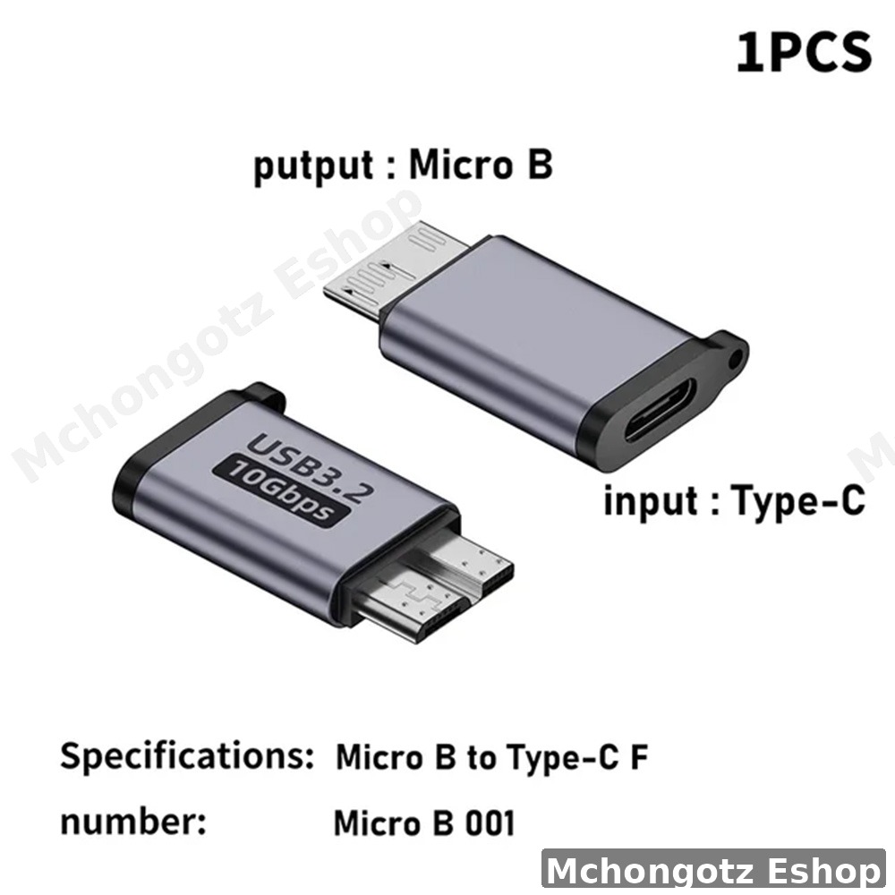 micro b to usb c | type c female adapter usb 3.0 for external hdd ssd  OTG - image 2