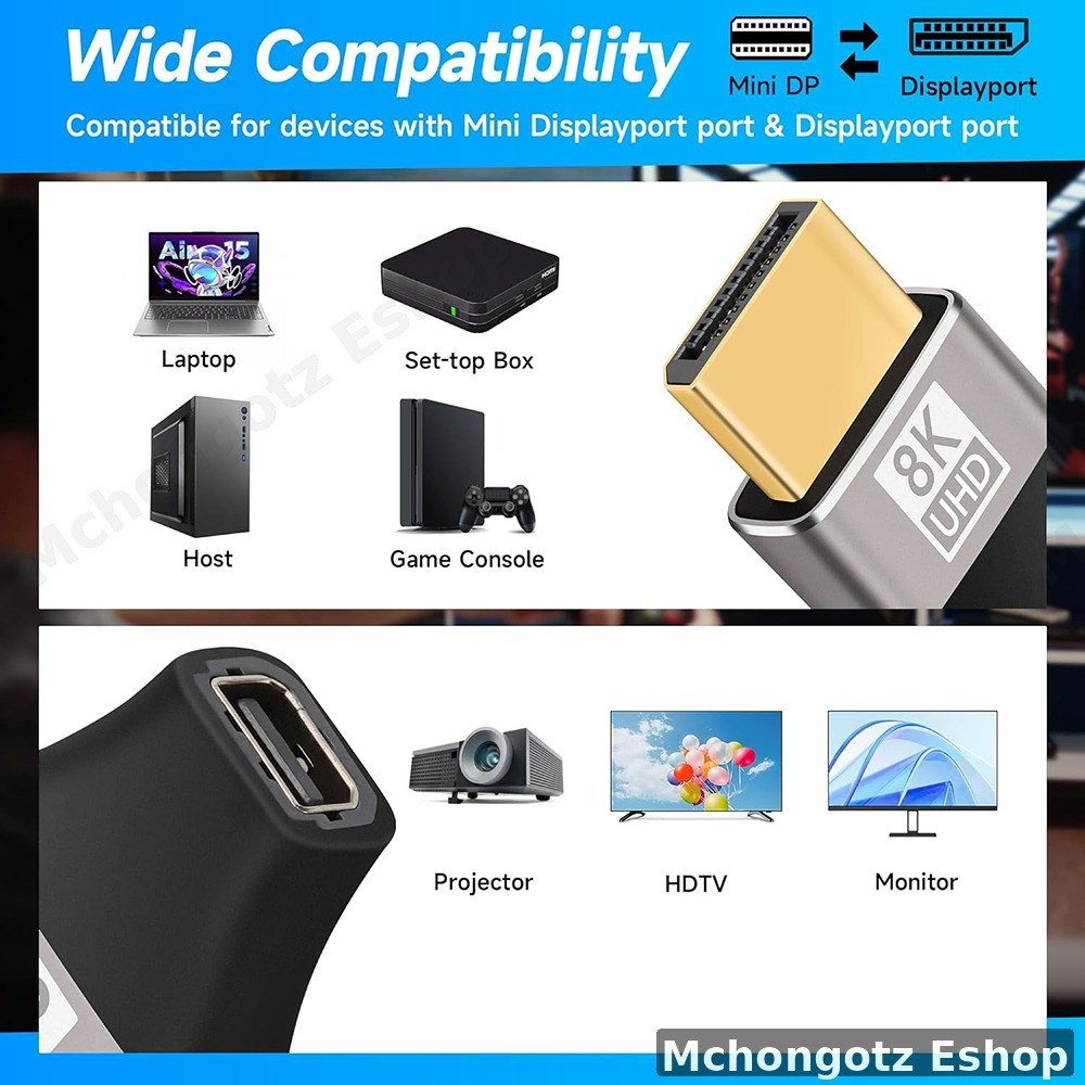 mini displayport | thunderbolt to displayport adapter 8K 60Hz DP1.4 - image 3