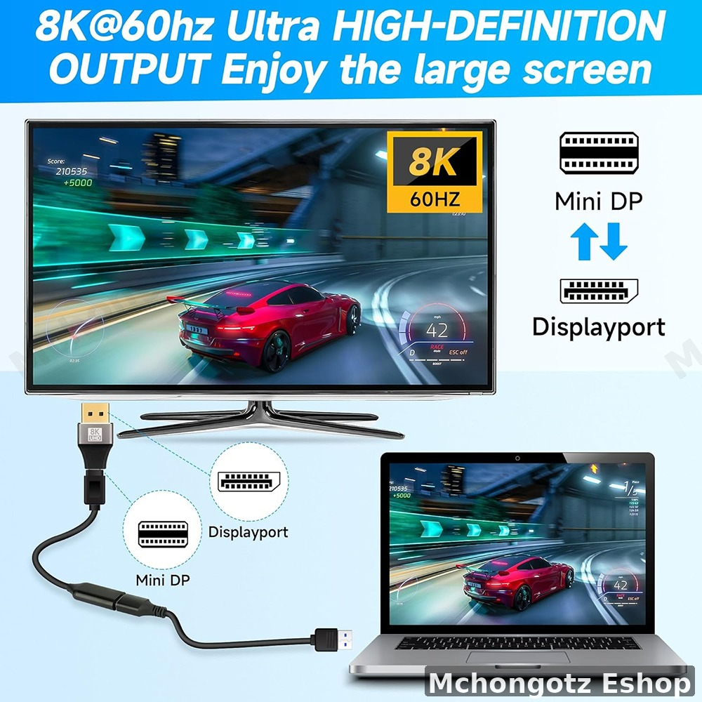 mini displayport | thunderbolt to displayport adapter 8K 60Hz DP1.4 - image 5