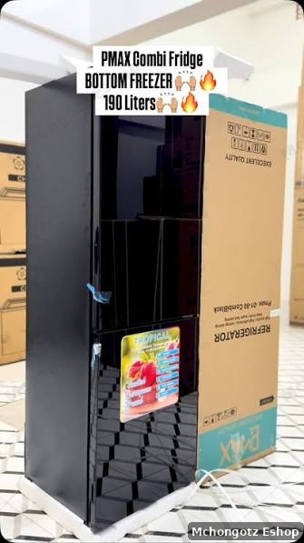 PMAX combi refrigerator 190L black top freezer - image 3