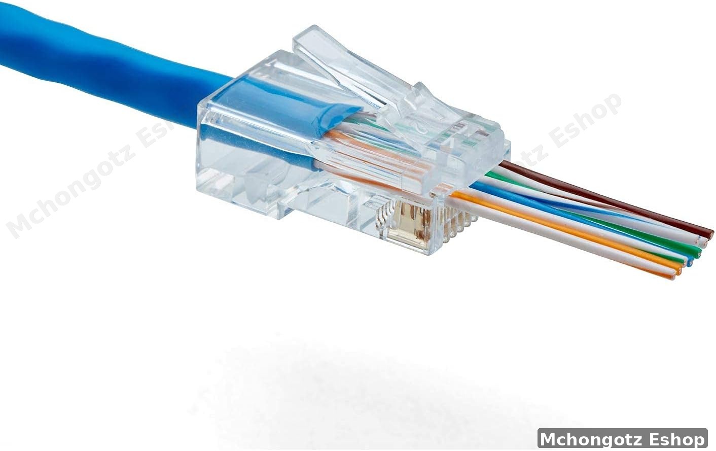 RJ45 Cat5e Pass Through Connectors 100 Pack for UTP Network Cable
